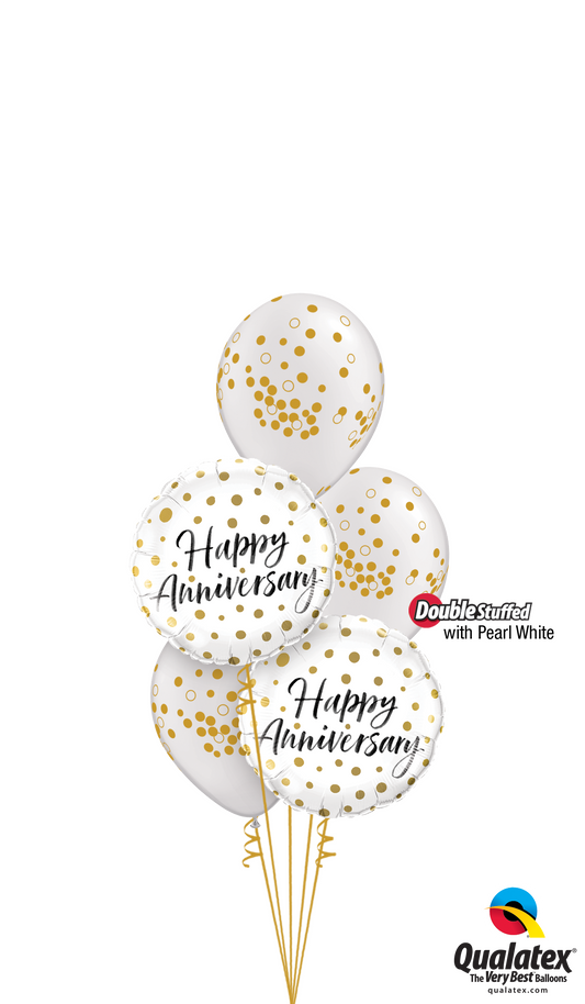 Happy Anniversary Gold Dots Bouquet