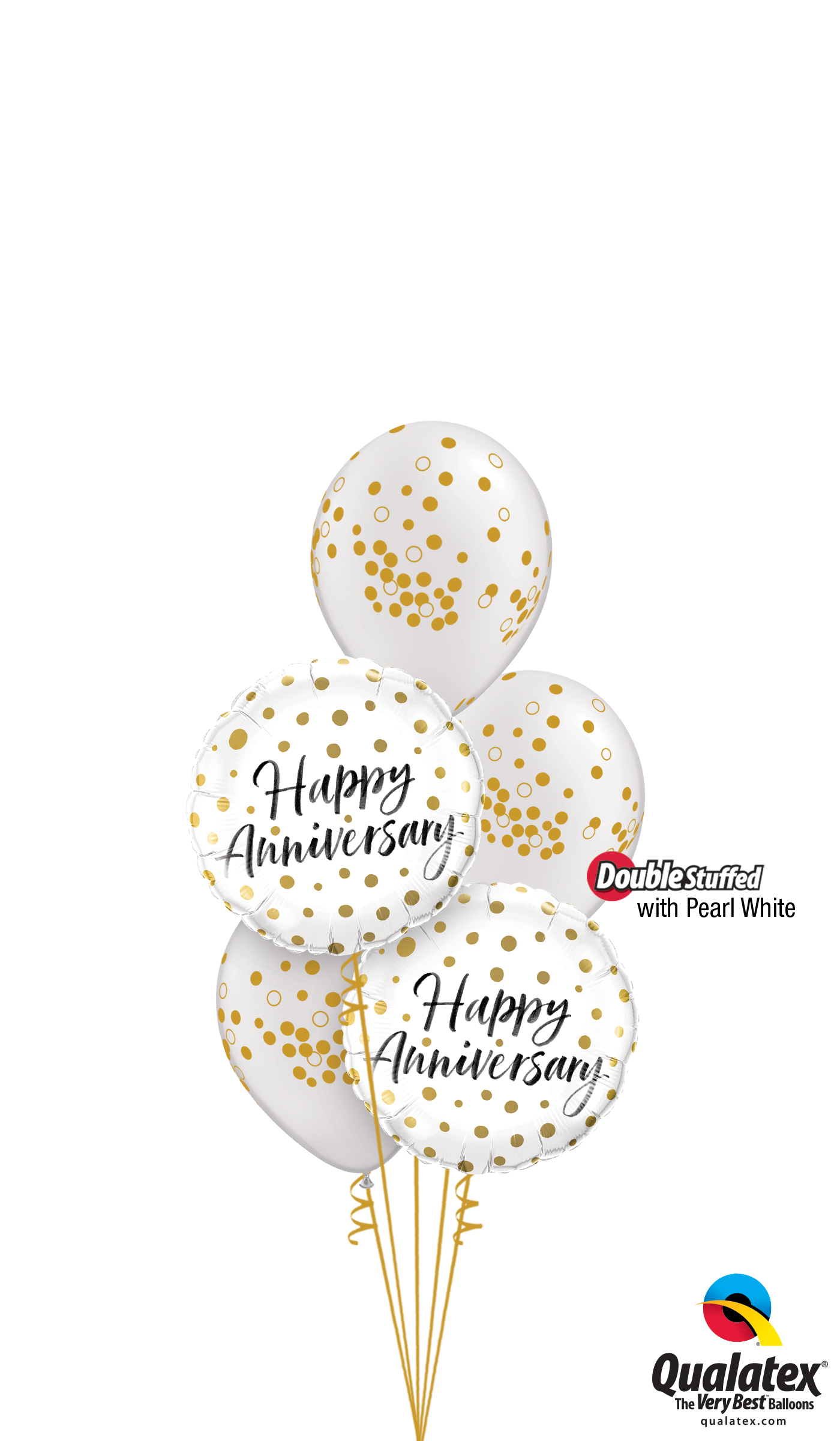Happy Anniversary Gold Dots Bouquet
