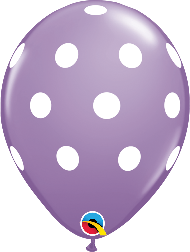 11" Latex - Lilac Polka Dots