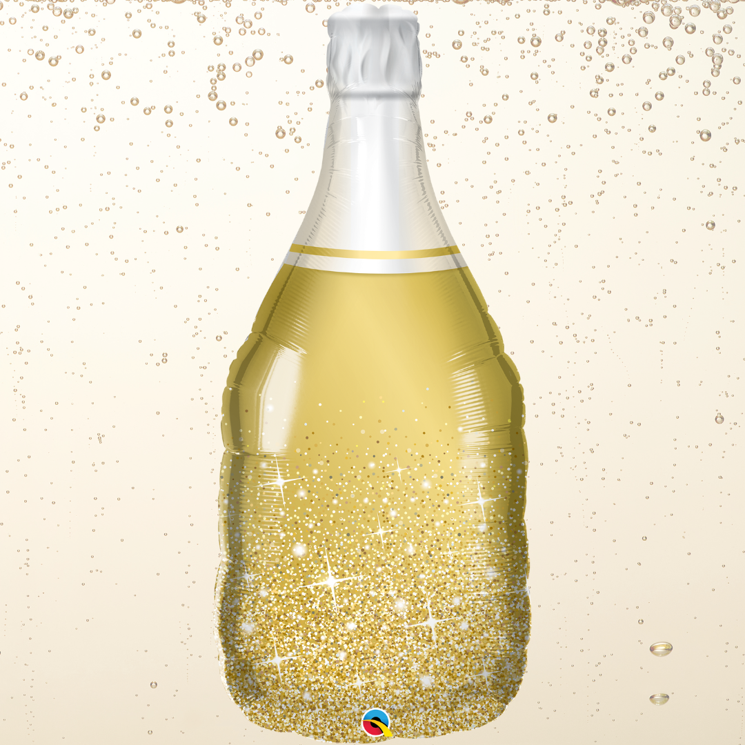 Golden Bubbly Wine Bottle - SuperShape