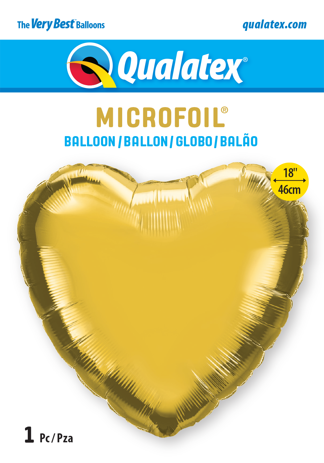 18" Metallic Gold Heart Foil