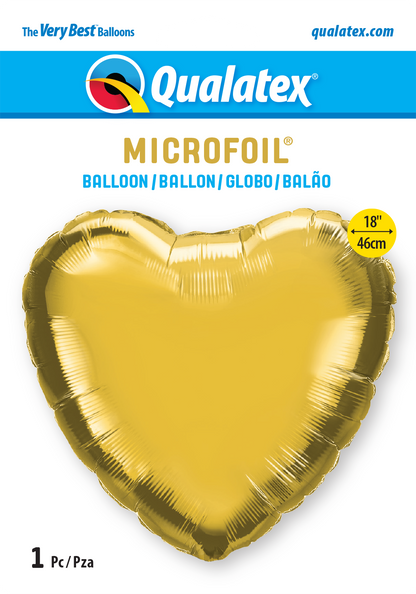 18" Metallic Gold Heart Foil