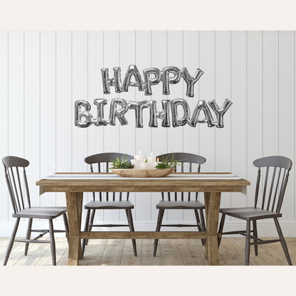 Happy Birthday - Air-Filled Balloon Banner Phrase