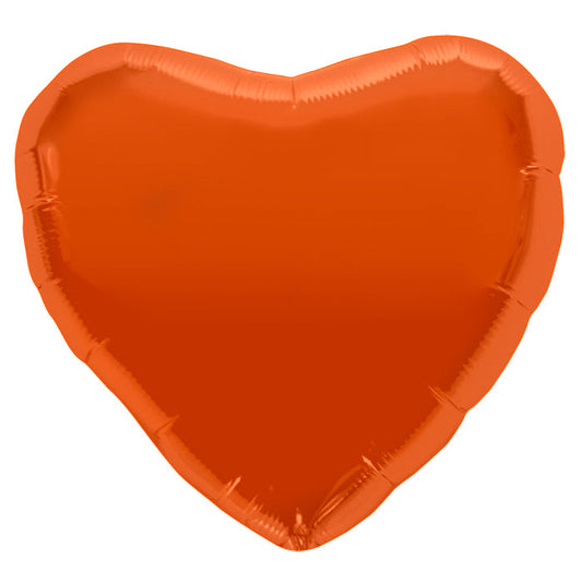 17" Metallic Orange Heart Foil