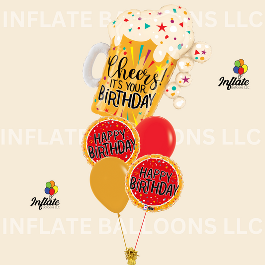 Cheers to You Birthday Balloon Bouquet Bundle