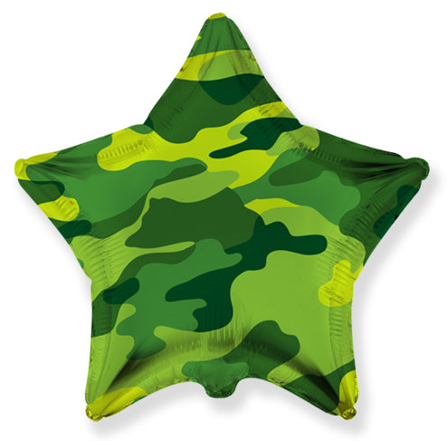 18" Camouflage Star Foil Balloon