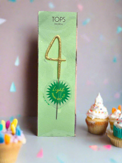 Mini Gold Number Sparkler - Candle Wand