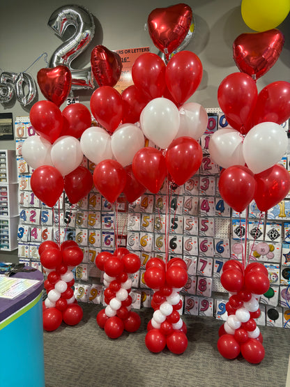 Pillar of Love Helium Column Bouquet - Sold Each