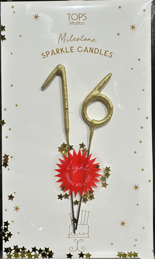 Mini Gold Number Sparkler Pack- Numbers "16"