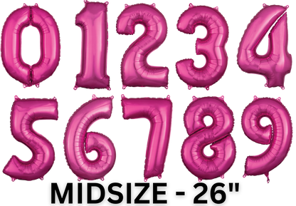 Pink Magenta Midsize Numbers