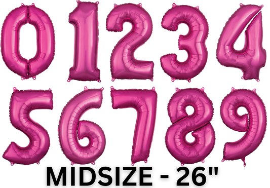 Pink Magenta Midsize Numbers