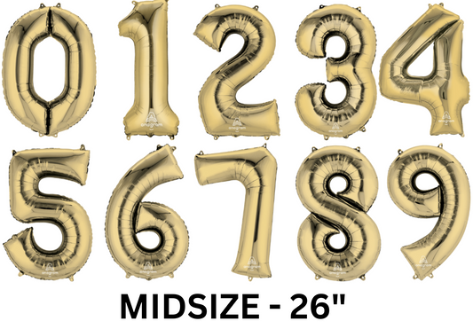 Midsize White Gold Numbers