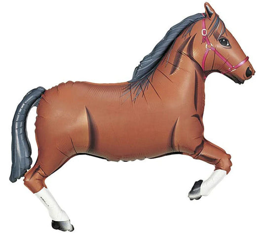 Large Brown Horse Foil Balloon