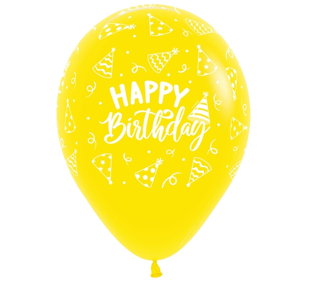 11" Latex - Happy Birthday Party Hats