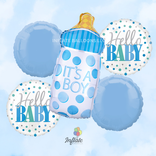 Baby Boy & Bottle Foil Bouquet