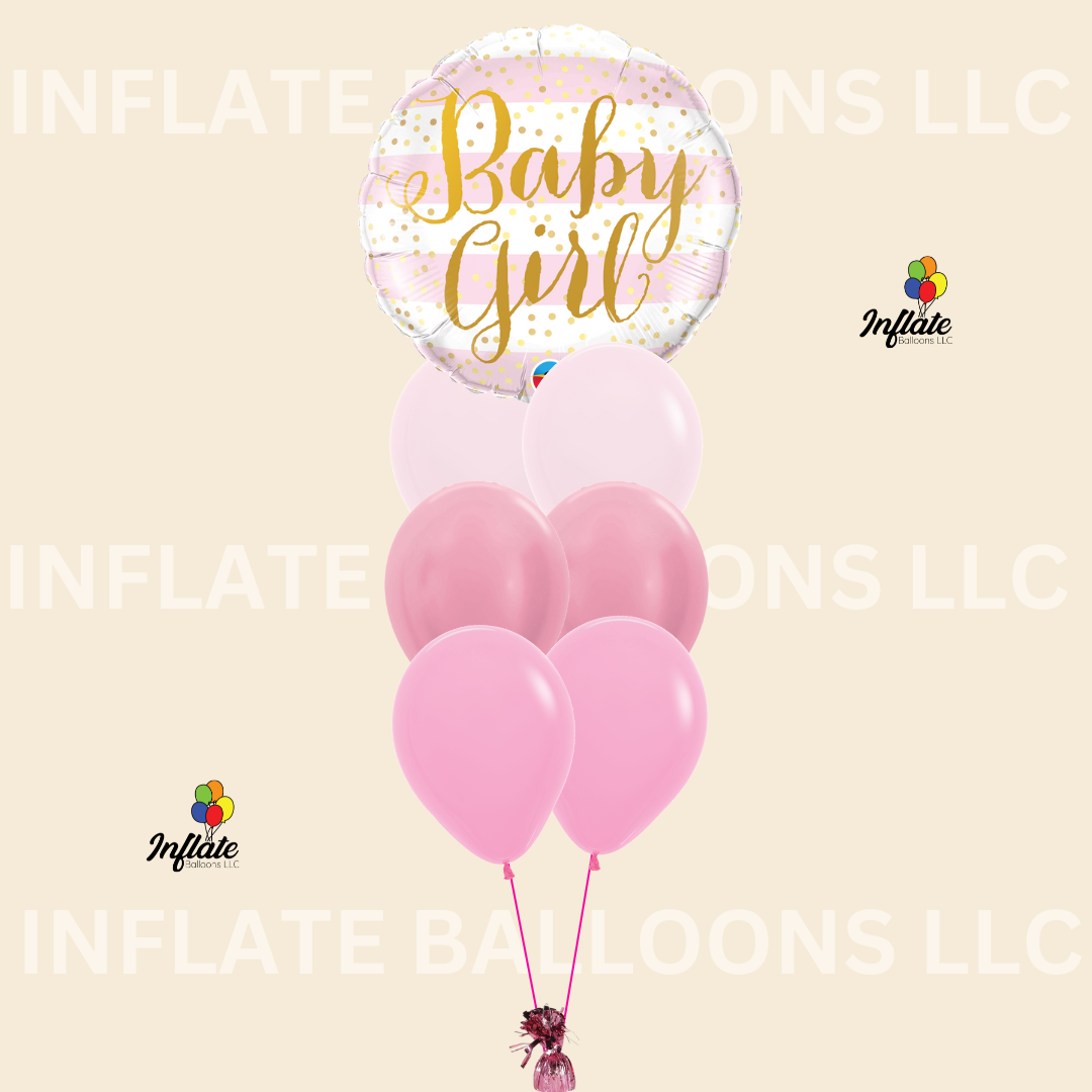 Baby Girl Balloon Bouquet Bundle