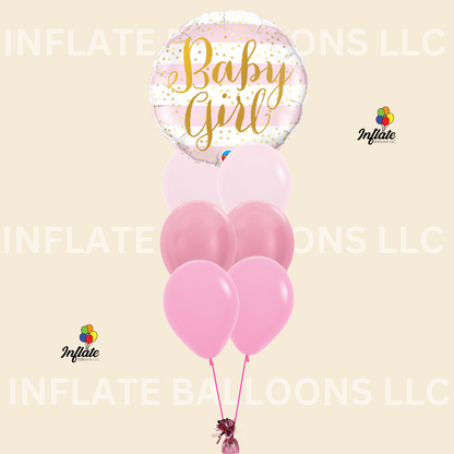 Baby Girl Balloon Bouquet Bundle