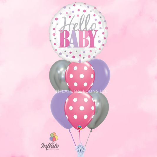 Hello Baby Girl - Polka Dot Bouquet