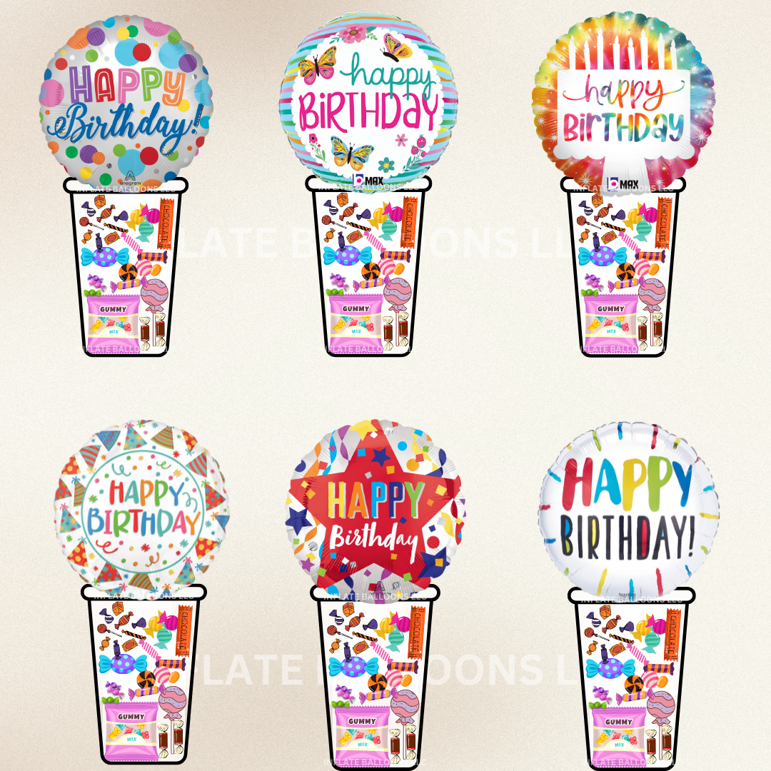Happy Birthday Candy Cup – Inflate Balloons