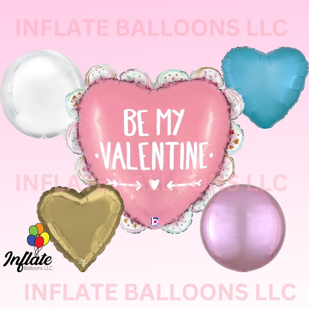 Be Mine Valentine Multi Balloon Bouquet Bundle