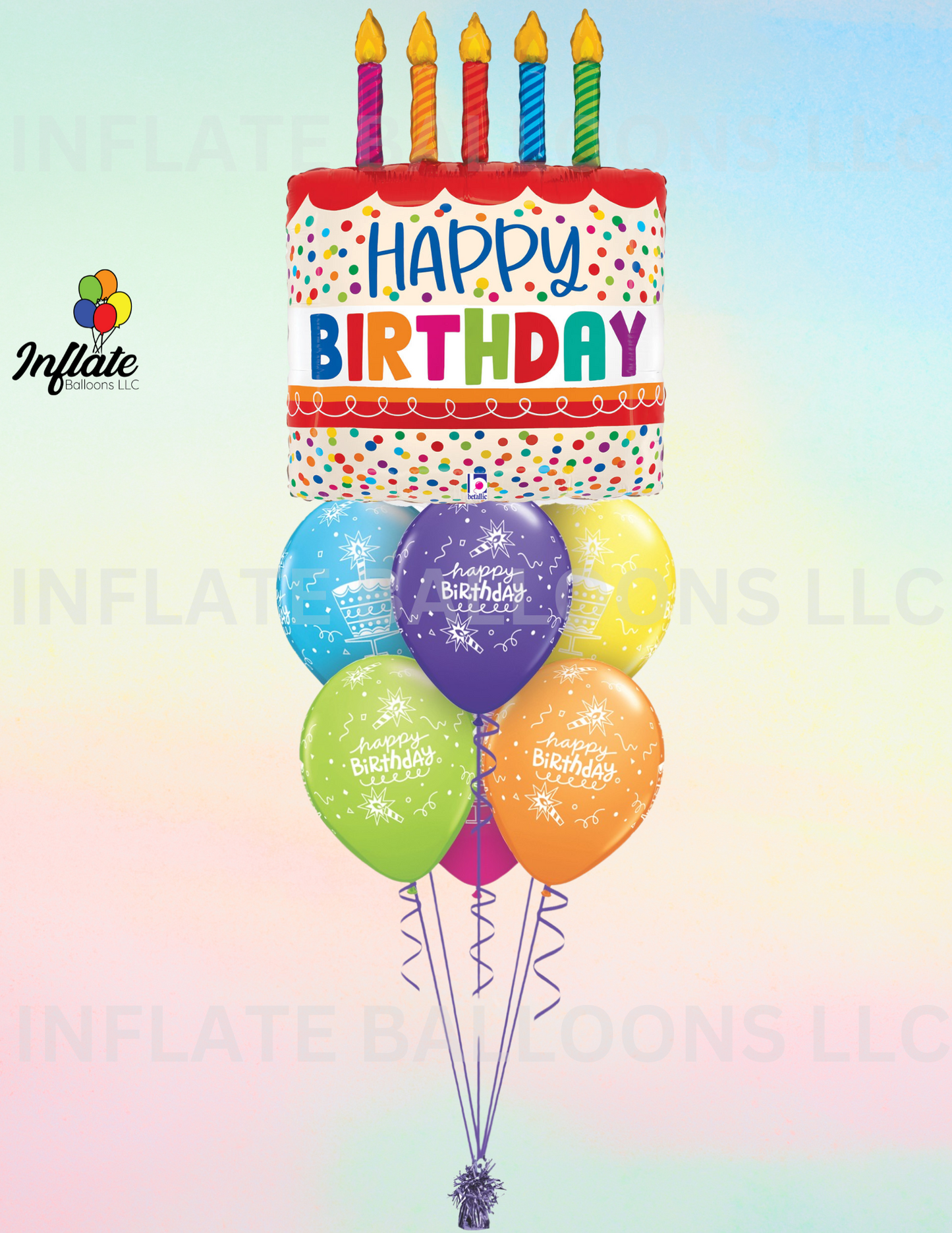 Giant Birthday Cake Balloon Bouquet Bundle