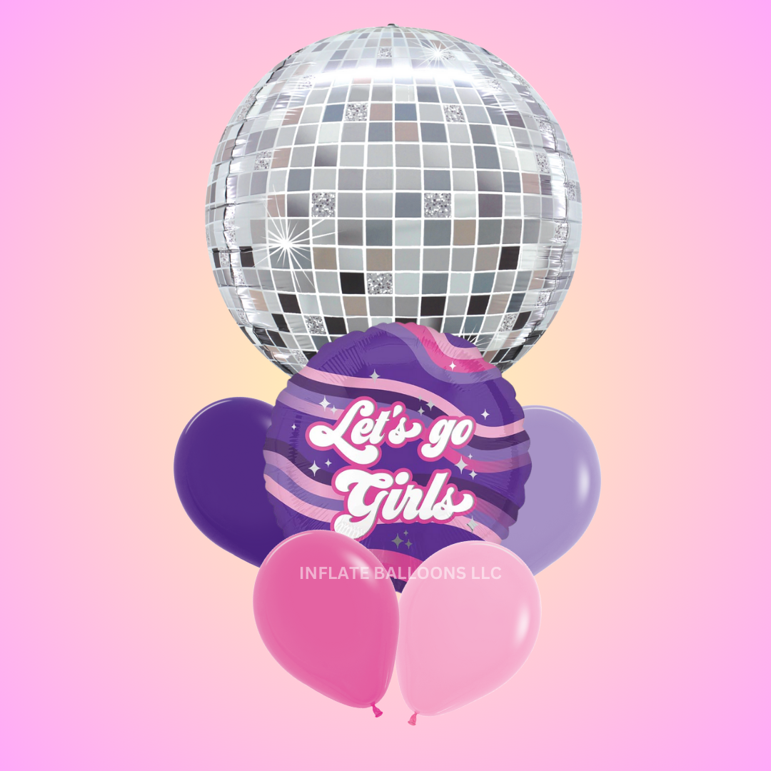 Premier Inflate Let's Rave Let's Go Girls + Disco - Foil & Latex Bouquet – Inflate Balloons