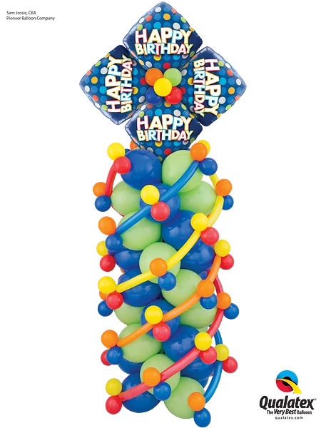 Birthday Blue Colorful Dots - Crazy Column