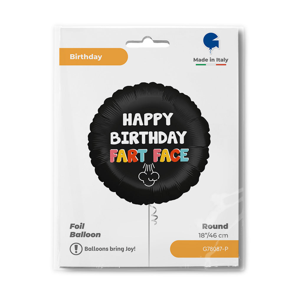 Happy Birthday Fart Face - Foil Balloon