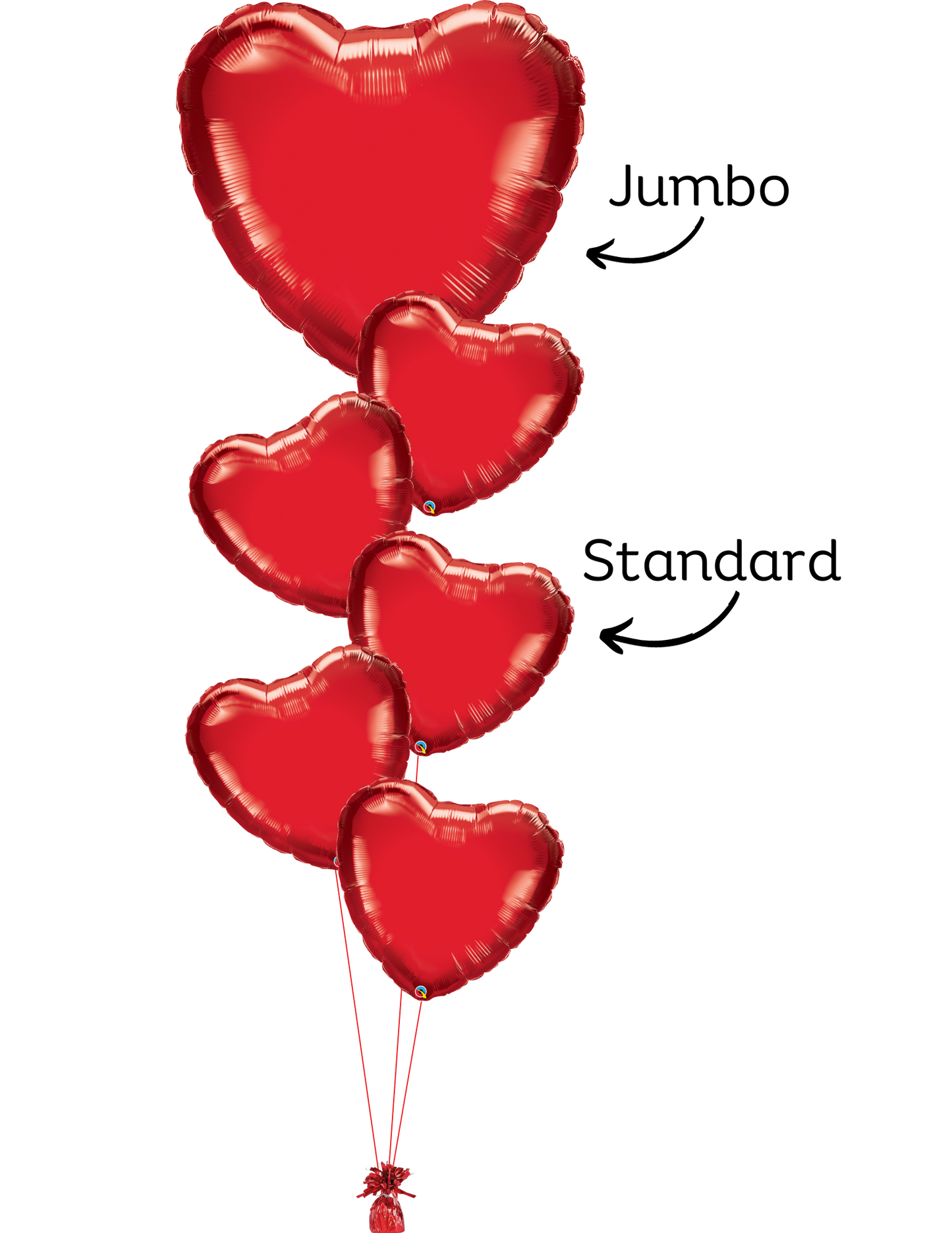 String of Hearts w/ Jumbo - Bouquet