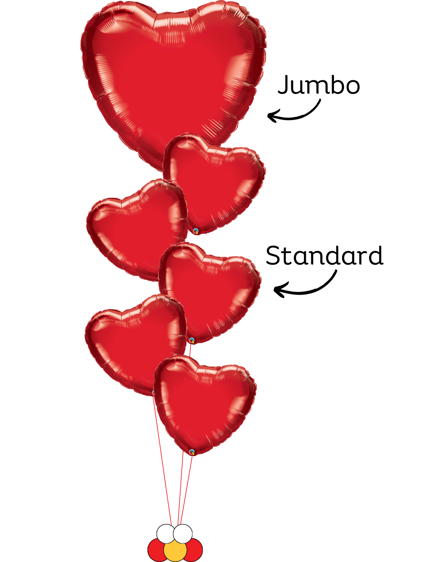 String of Hearts w/ Jumbo - Bouquet