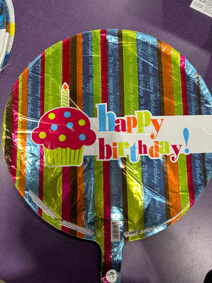 Happy Birthday - Cupcake Stripes