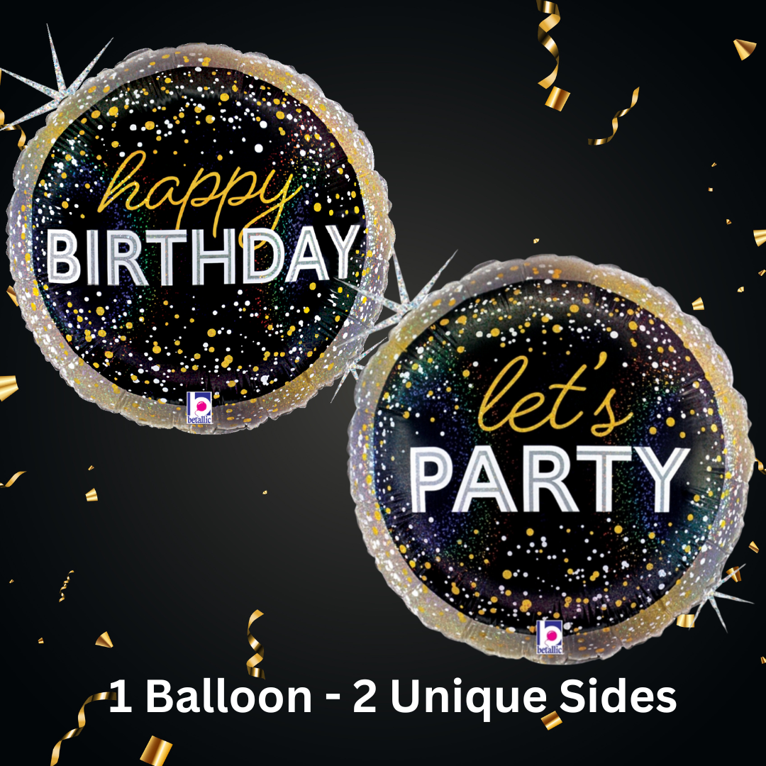 Premier Inflate Let's Rave Happy Birthday - Let's Party Metallic – Inflate Balloons