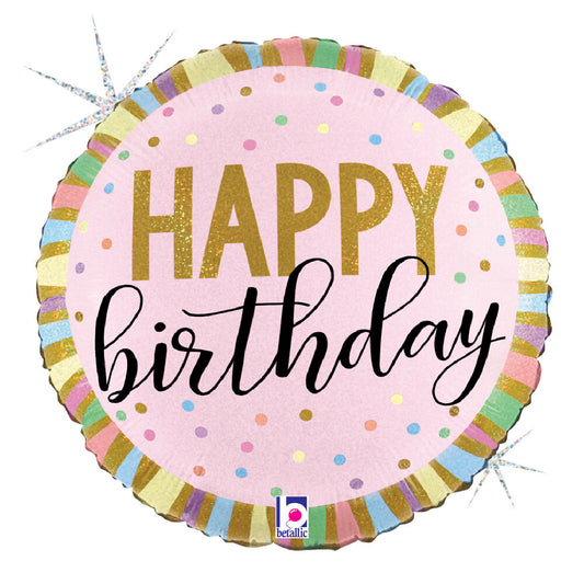 18" Pastel Birthday Stripes