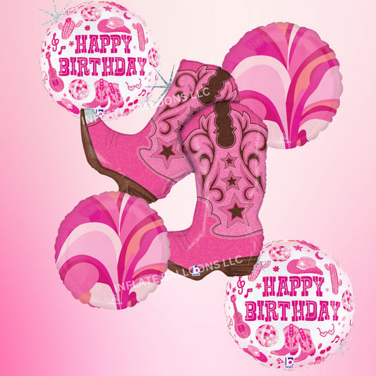 Birthday Cowgirl - Foil Balloon Bouquet