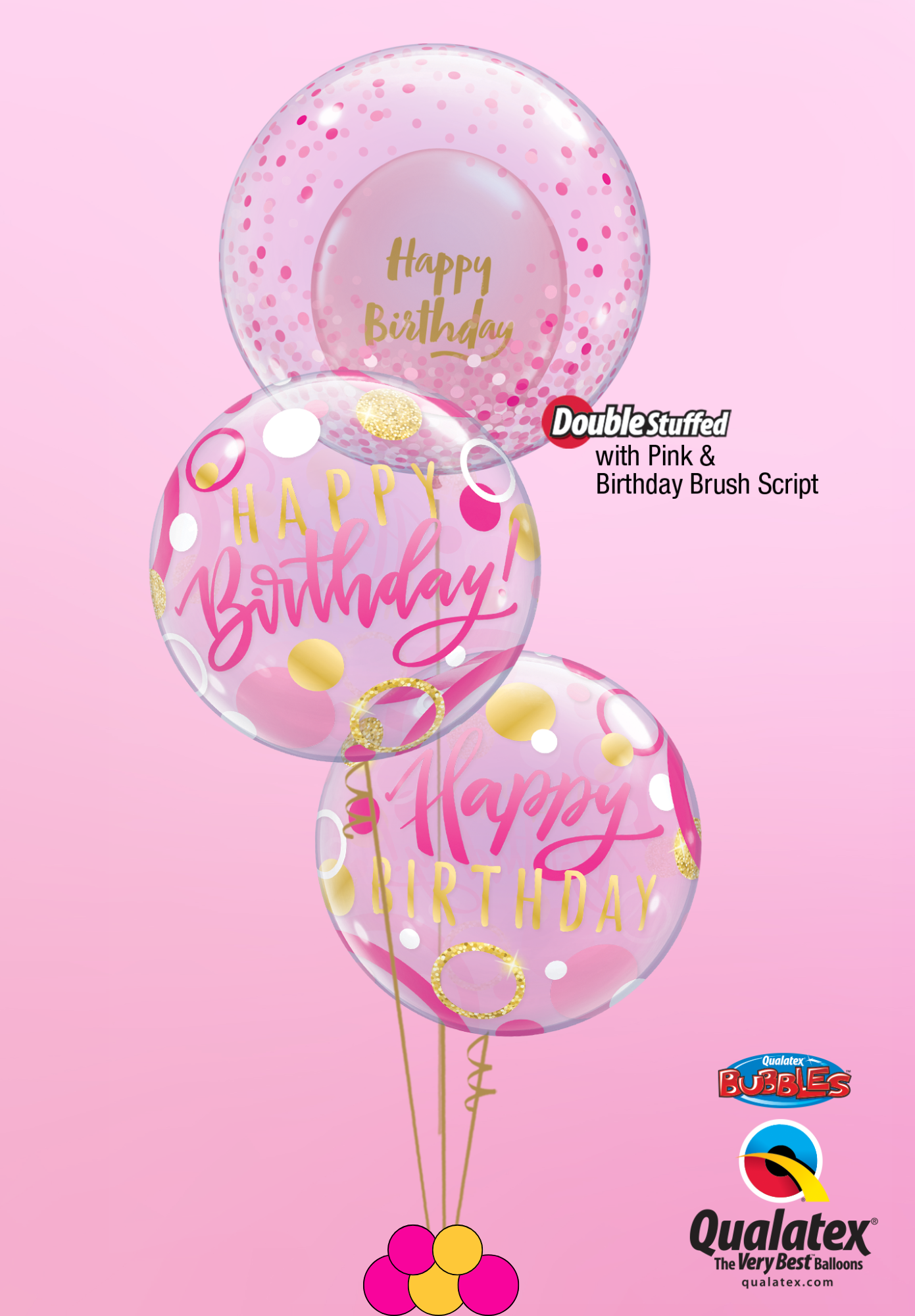 Pink ‘N’ Gold Birthday Bubble - Bouquet