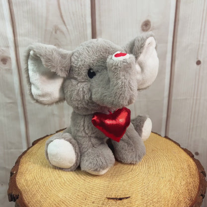 9" Spunky Valentine Elephant - Stuffed Animal