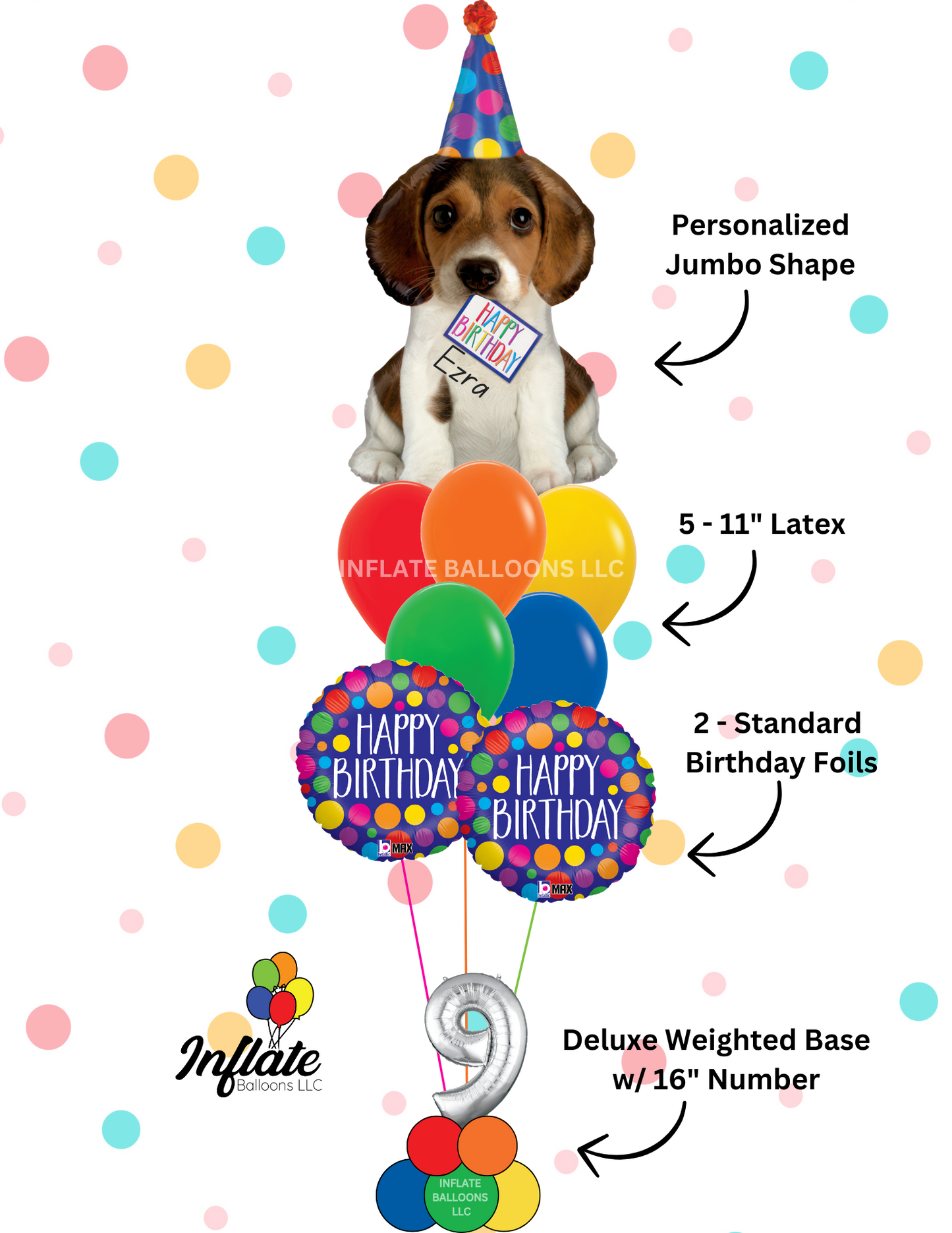 Puppy Jumbo Personalized Birthday Bouquet