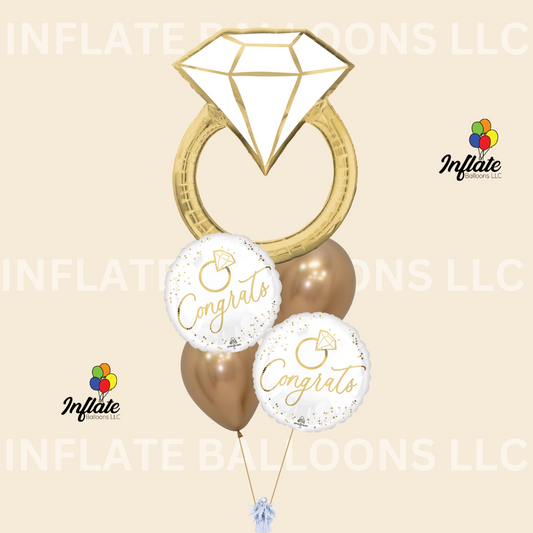 Bling Ring Congrats Balloon Bouquet Bundle
