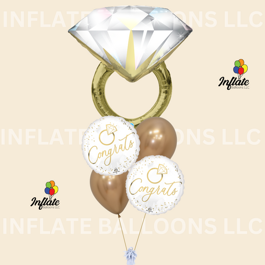 Bling Ring Congrats Balloon Bouquet Bundle