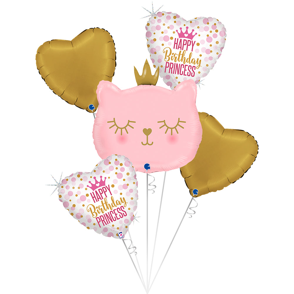 Cat Princess Balloon Bouquet Bundle