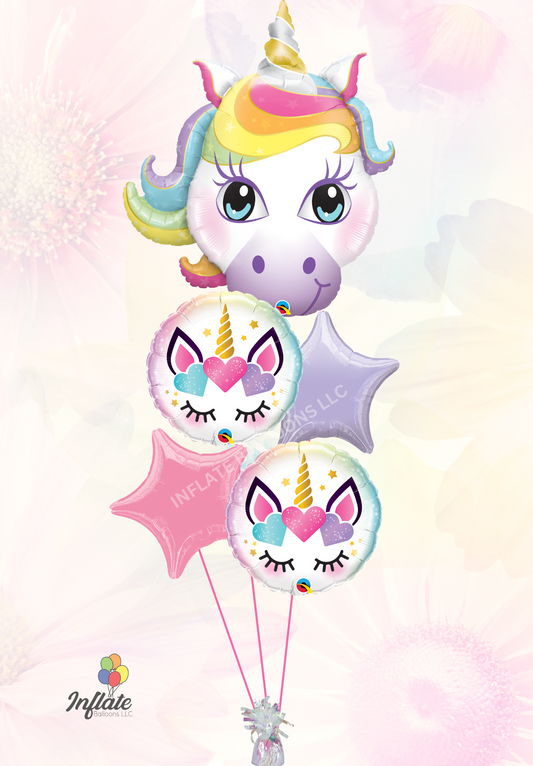 Eyelash Unicorn - Foil Balloon Bouquet