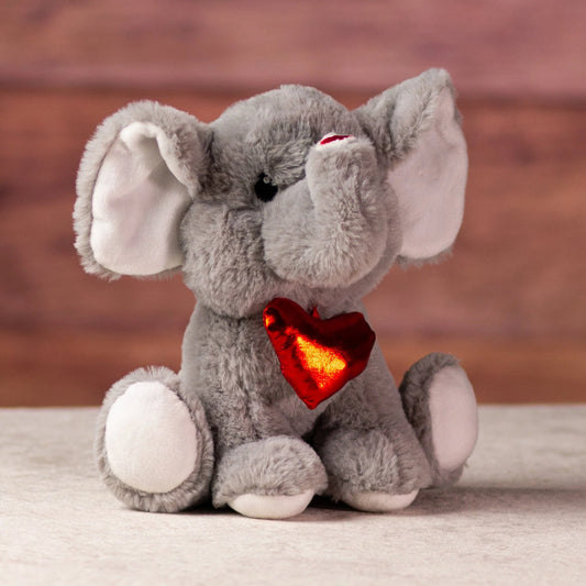 9" Spunky Valentine Elephant - Stuffed Animal