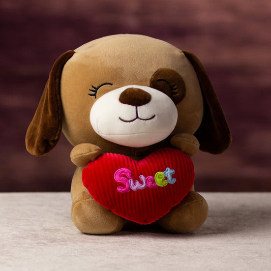 Sweet 10.5" Squishy Valentine's Pup - Stuffed Animal