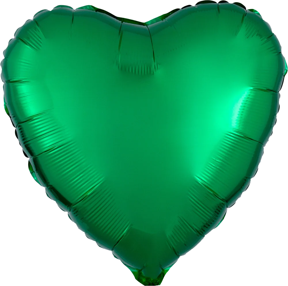 17" Metallic Green Heart Foil