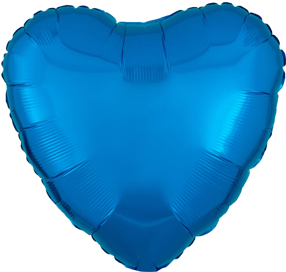 17" Metallic Blue Heart Foil