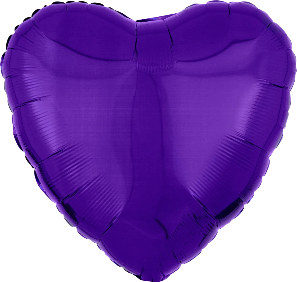 17" Metallic Purple Heart Foil