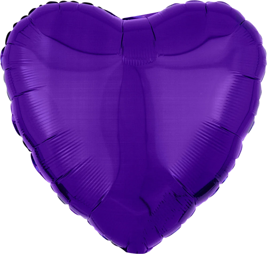 17" Metallic Purple Heart Foil