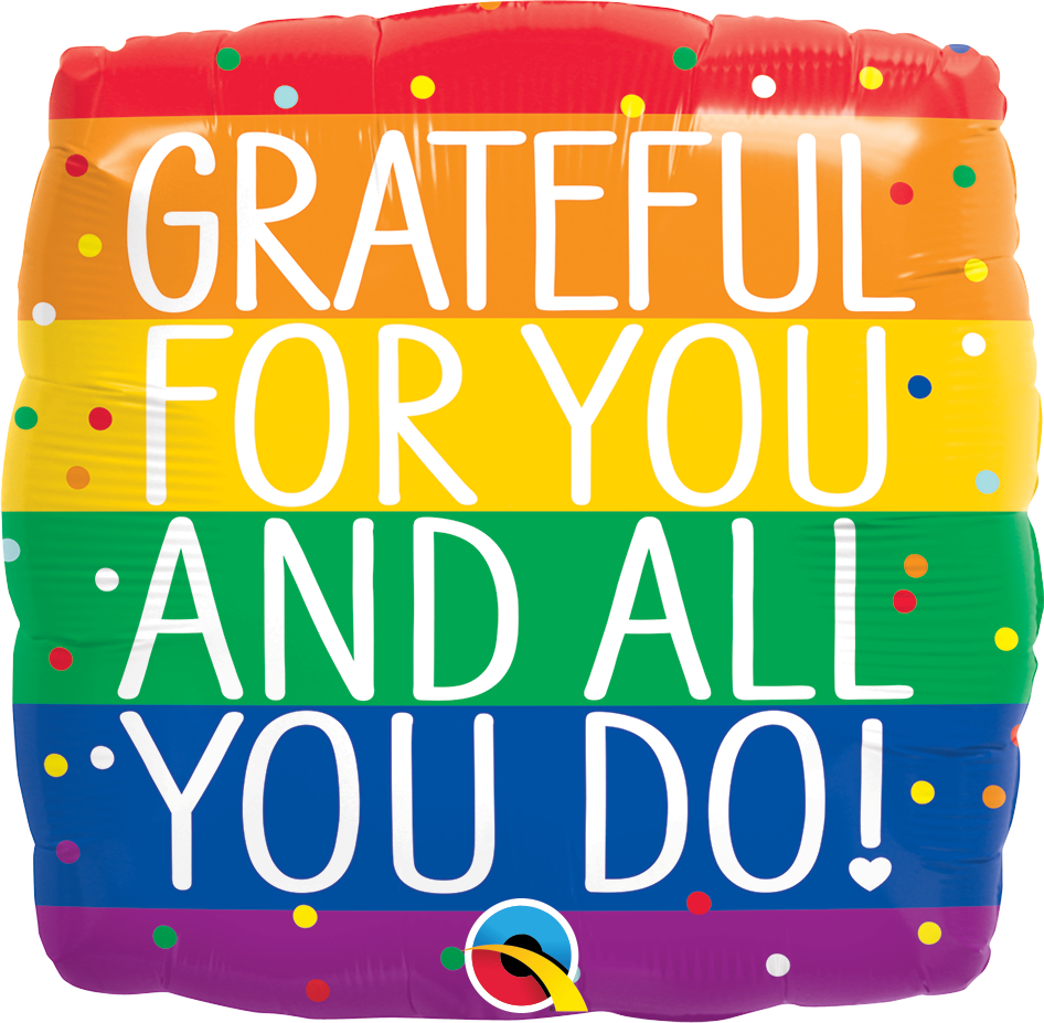 Grateful For You - Rainbow Stripes