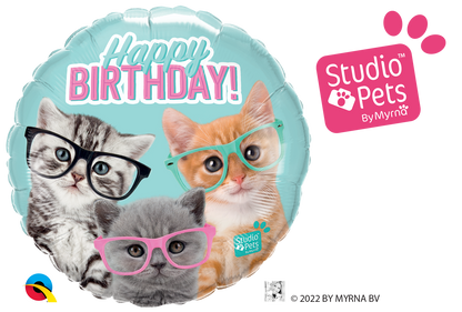 Happy Birthday - Kittens With Glasses