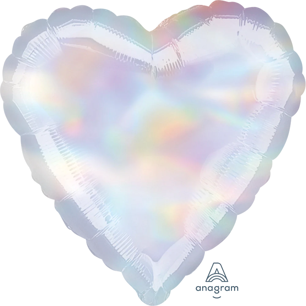 17" Standard Iridescent Heart Foil